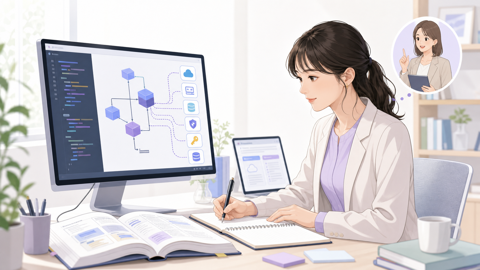 既存のTerraformコードと参考書で学ぶ女性インフラエンジニア